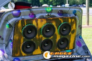 Car audio competitors demonstrate custom sound systems during Slamology 2026 Audio