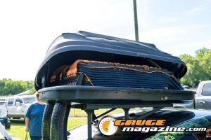 Car audio competitors demonstrate custom sound systems during Slamology 2026 Audio