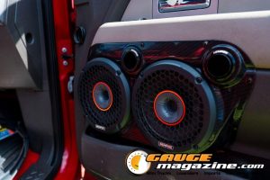 Car audio competitors demonstrate custom sound systems during Slamology 2026 Audio