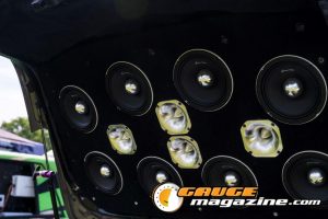Car audio competitors demonstrate custom sound systems during Slamology 2026 Audio