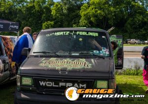 Car audio competitors demonstrate custom sound systems during Slamology 2026 Audio