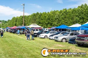 Car audio competitors demonstrate custom sound systems during Slamology 2026 Audio
