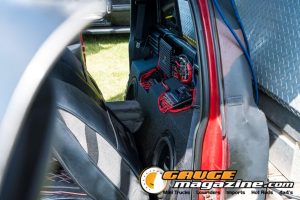 Car audio competitors demonstrate custom sound systems during Slamology 2026 Audio
