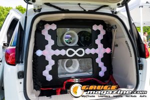 Car audio competitors demonstrate custom sound systems during Slamology 2026 Audio