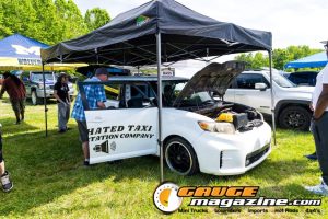 Car audio competitors demonstrate custom sound systems during Slamology 2026 Audio