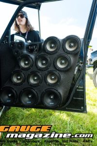 Car audio competitors demonstrate custom sound systems during Slamology 2026 Audio