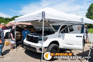 Car audio competitors demonstrate custom sound systems during Slamology 2026 Audio