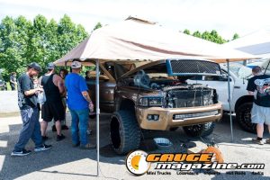 Car audio competitors demonstrate custom sound systems during Slamology 2026 Audio