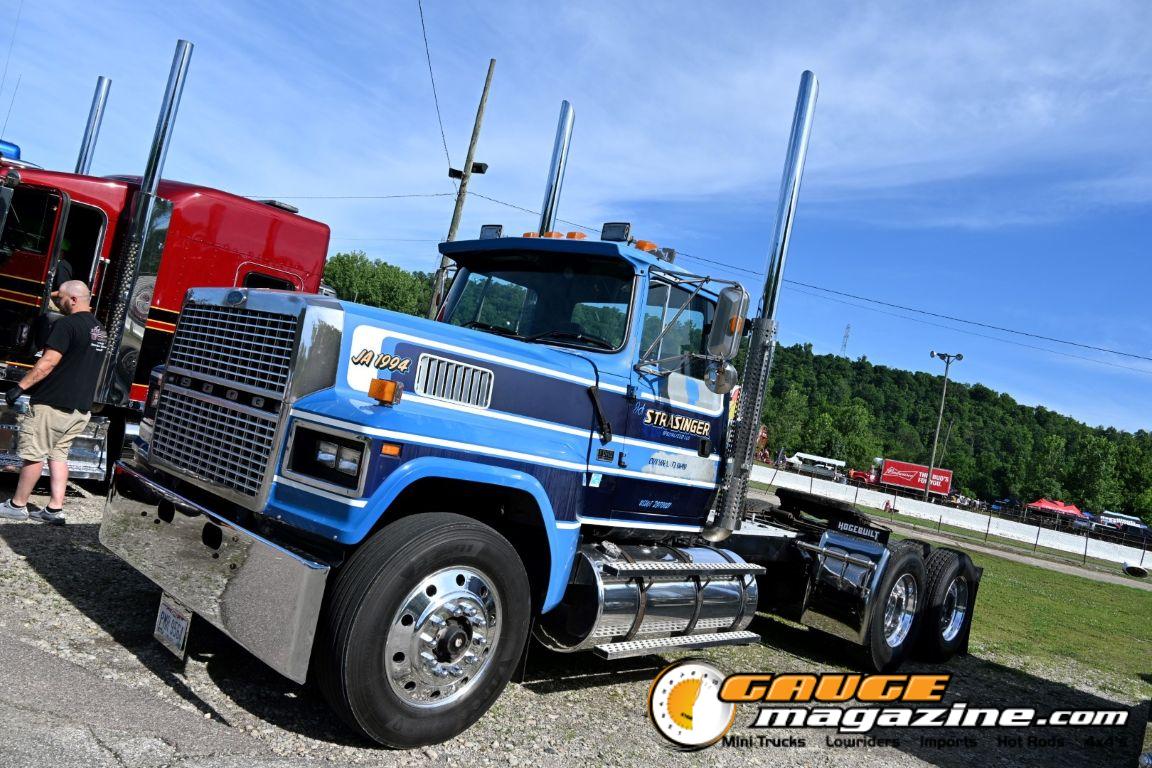 Custom semi trucks at the Slamology 2026 Big Rig Roundup