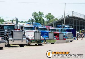 Custom semi trucks at the Slamology 2026 Big Rig Roundup