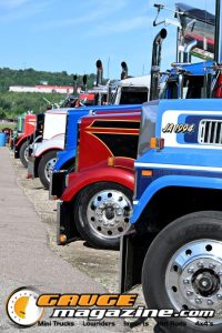 Custom semi trucks at the Slamology 2026 Big Rig Roundup