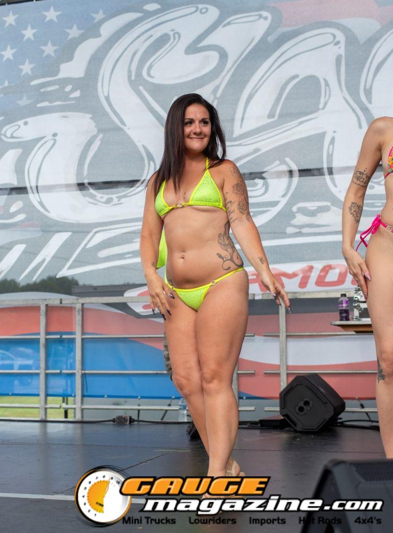 Contestants on the Orion Car Audio Stage during the Slamology 2026 Bikini Contest
