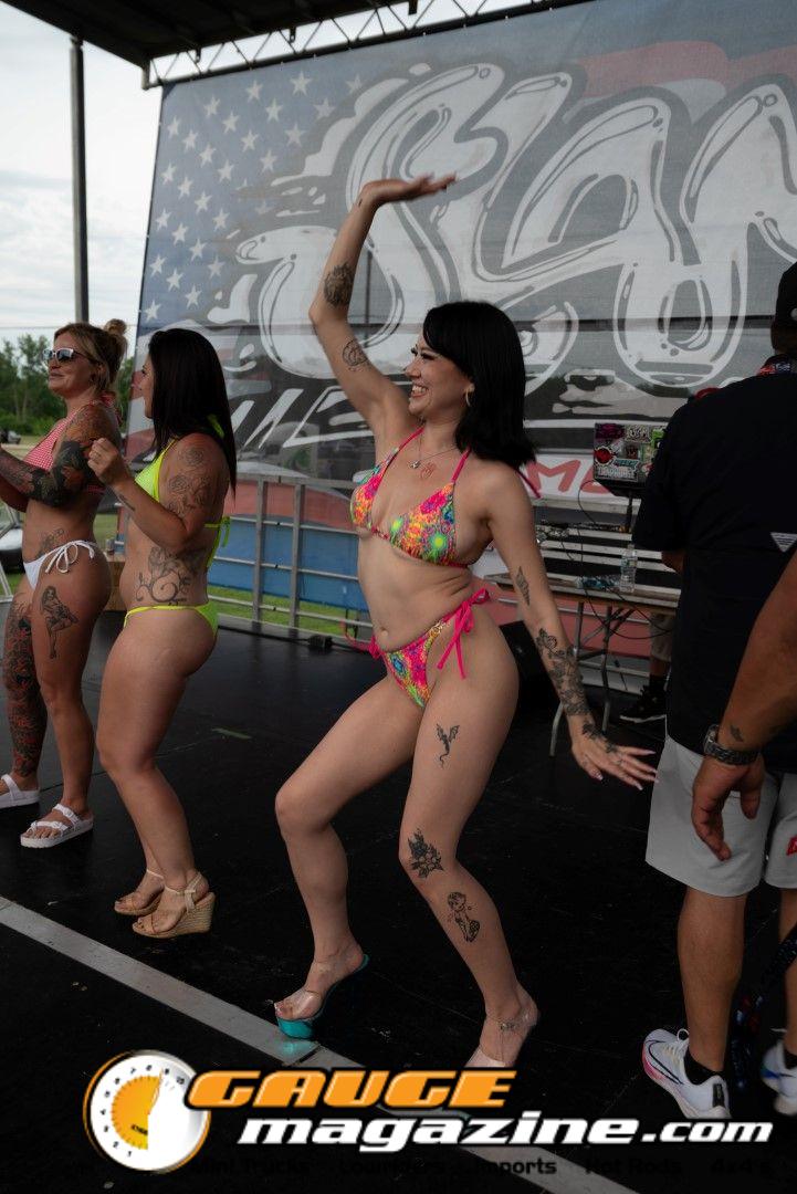 Contestants on the Orion Car Audio Stage during the Slamology 2026 Bikini Contest
