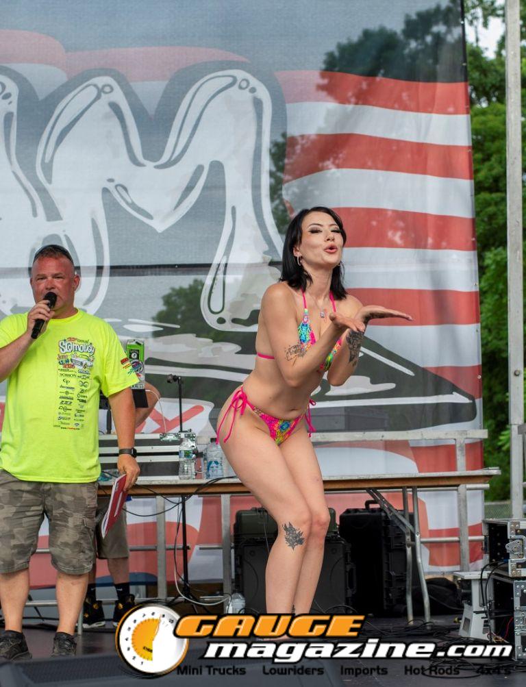 Contestants on the Orion Car Audio Stage during the Slamology 2026 Bikini Contest