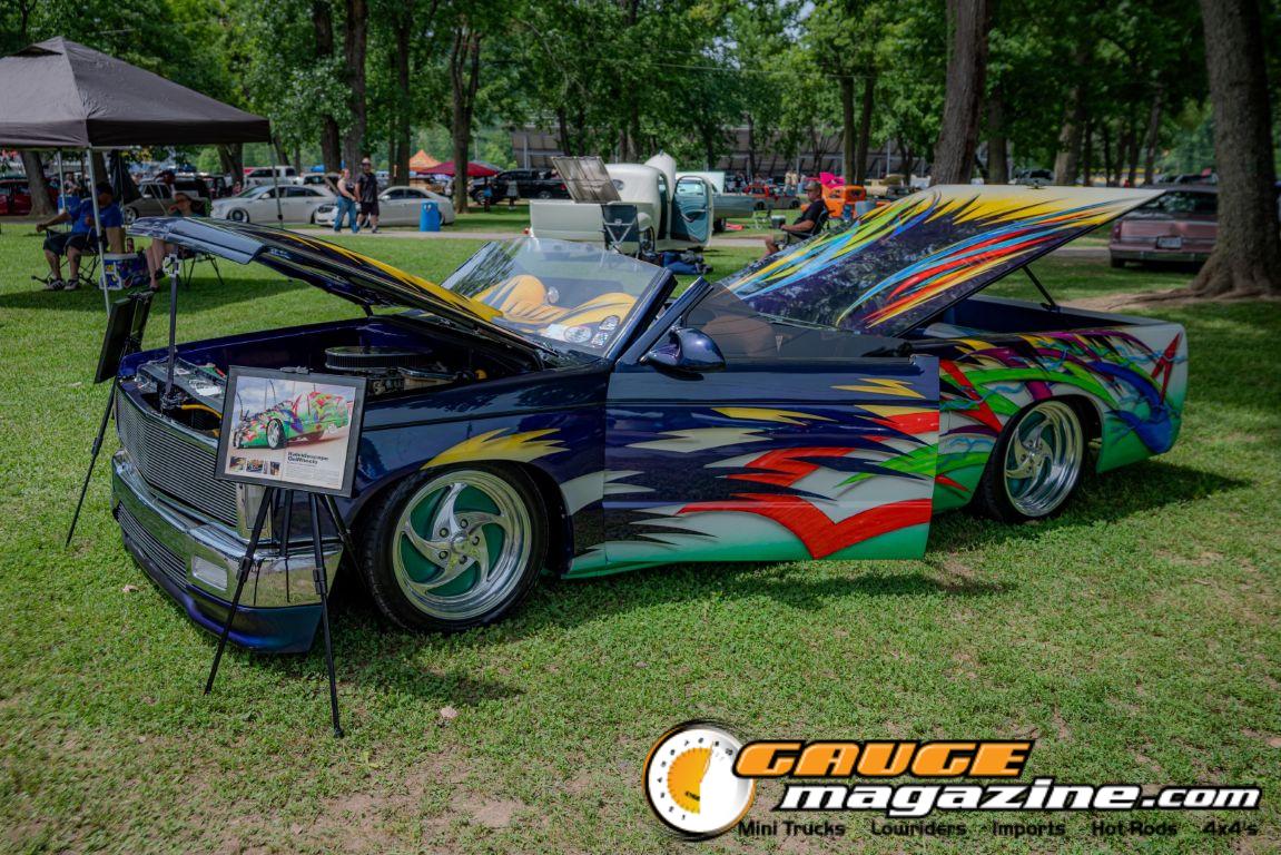 Custom trucks on display during Slamology 2026 Trucks