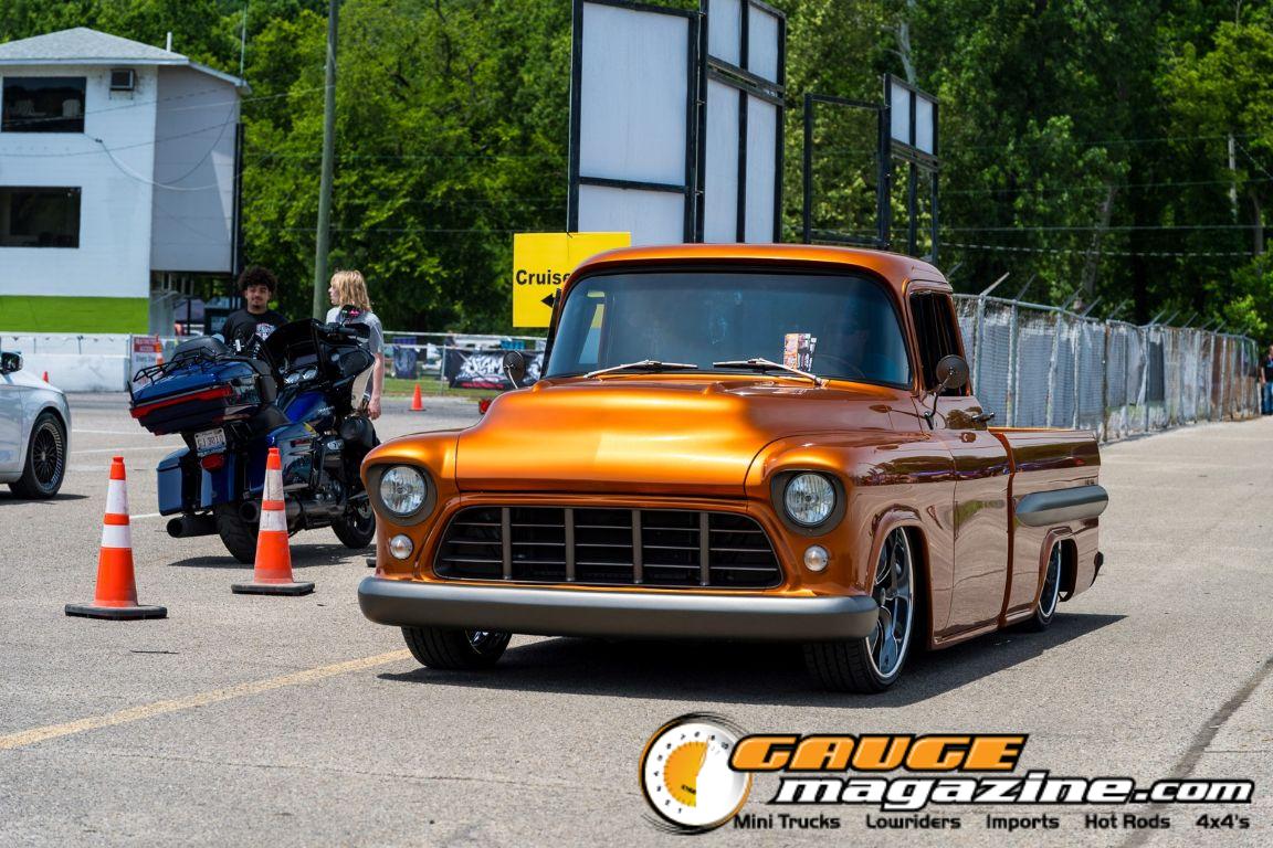 Custom trucks on display during Slamology 2026 Trucks