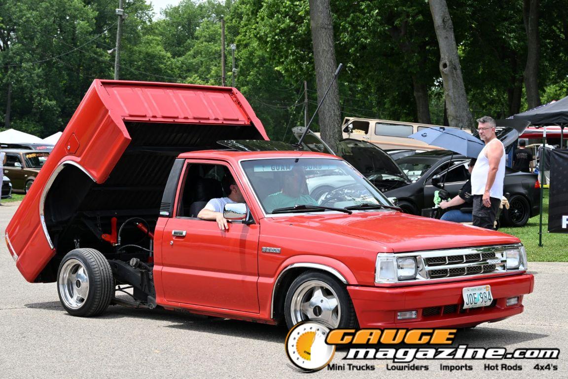 Custom trucks on display during Slamology 2026 Trucks