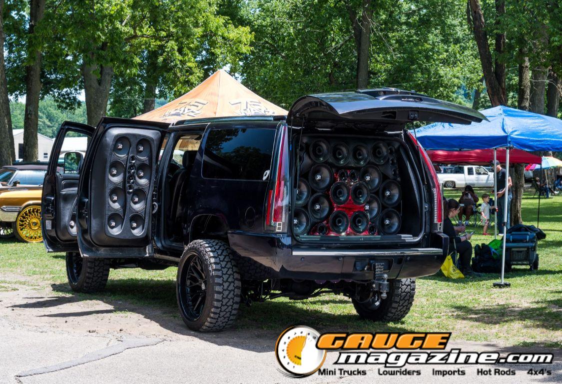 Custom trucks on display during Slamology 2026 Trucks