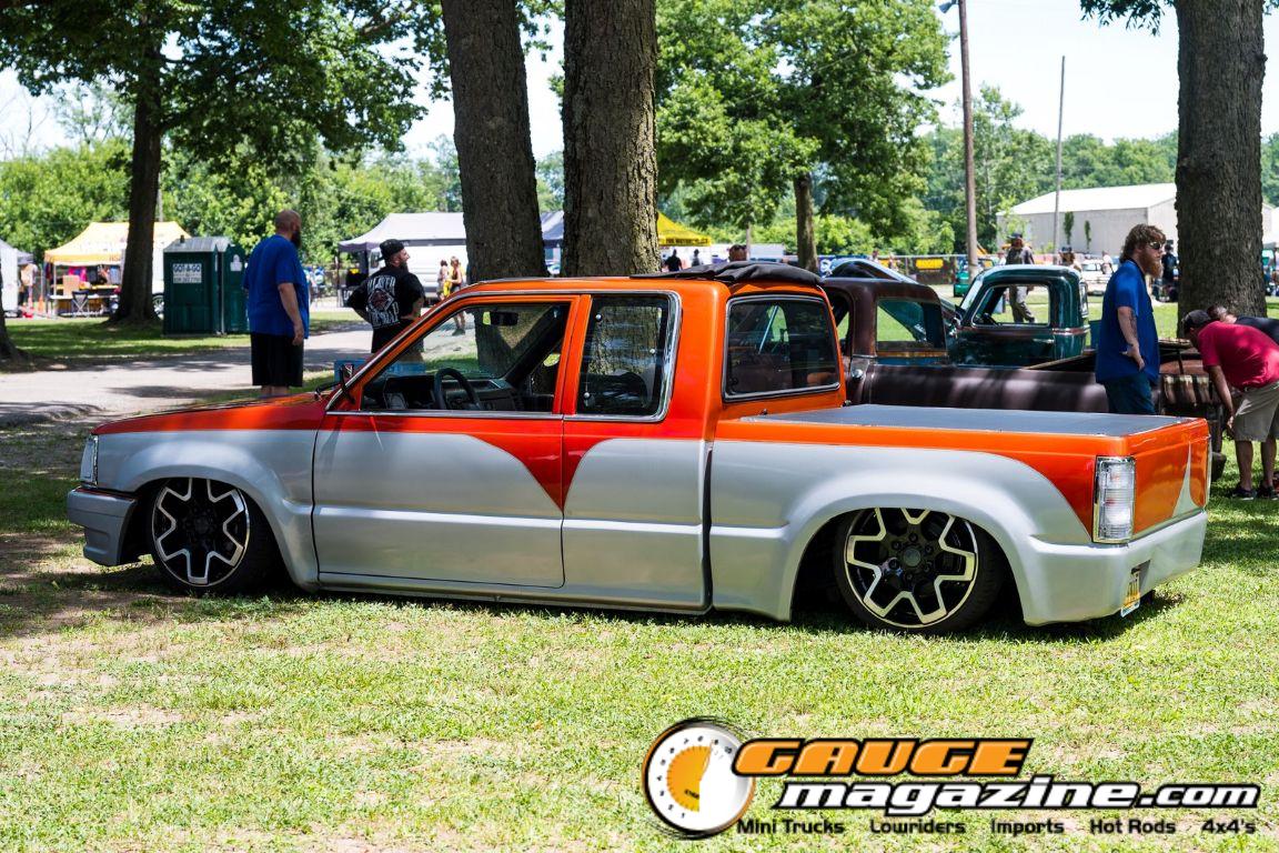 Custom trucks on display during Slamology 2026 Trucks