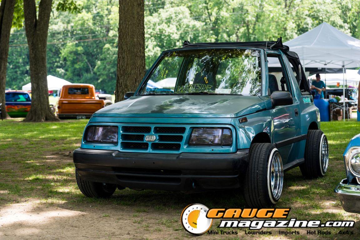 Custom trucks on display during Slamology 2026 Trucks