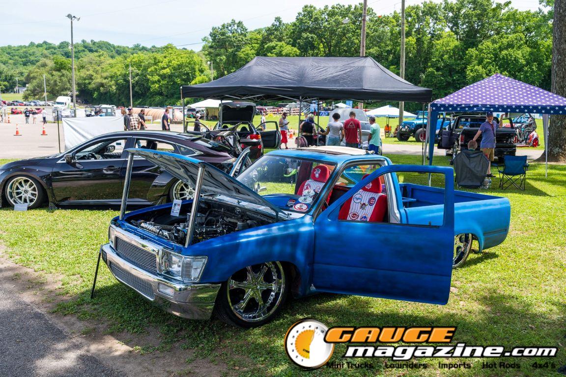 Custom trucks on display during Slamology 2026 Trucks