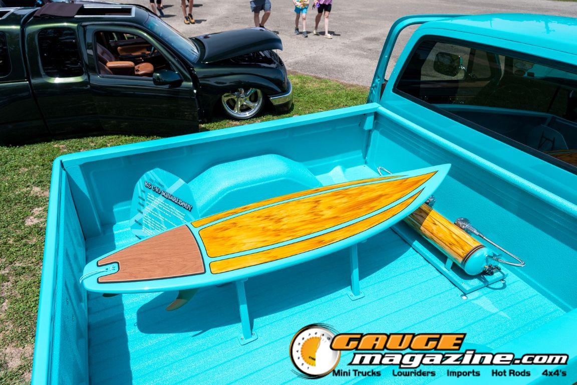 Custom trucks on display during Slamology 2026 Trucks