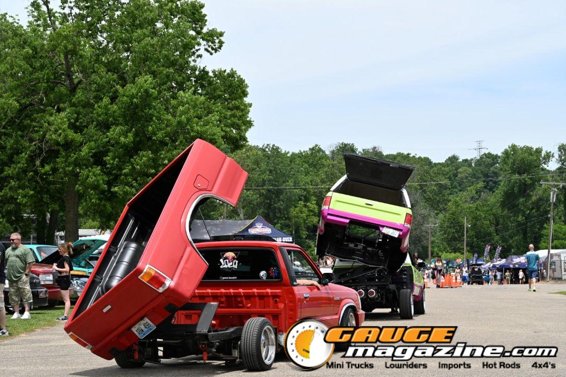 Custom trucks on display during Slamology 2026 Trucks