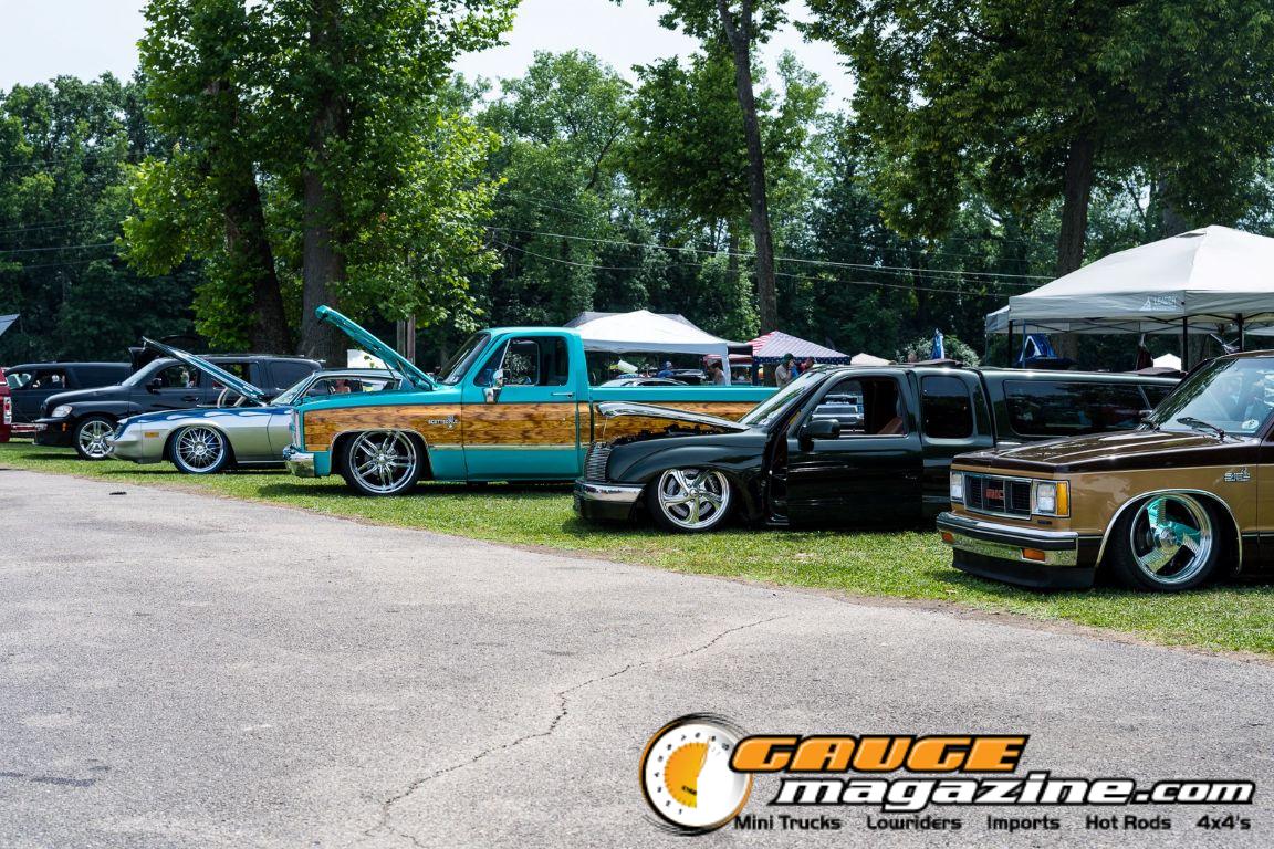Custom trucks on display during Slamology 2026 Trucks