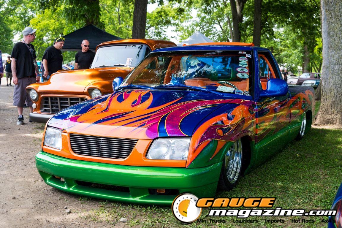Custom trucks on display during Slamology 2026 Trucks