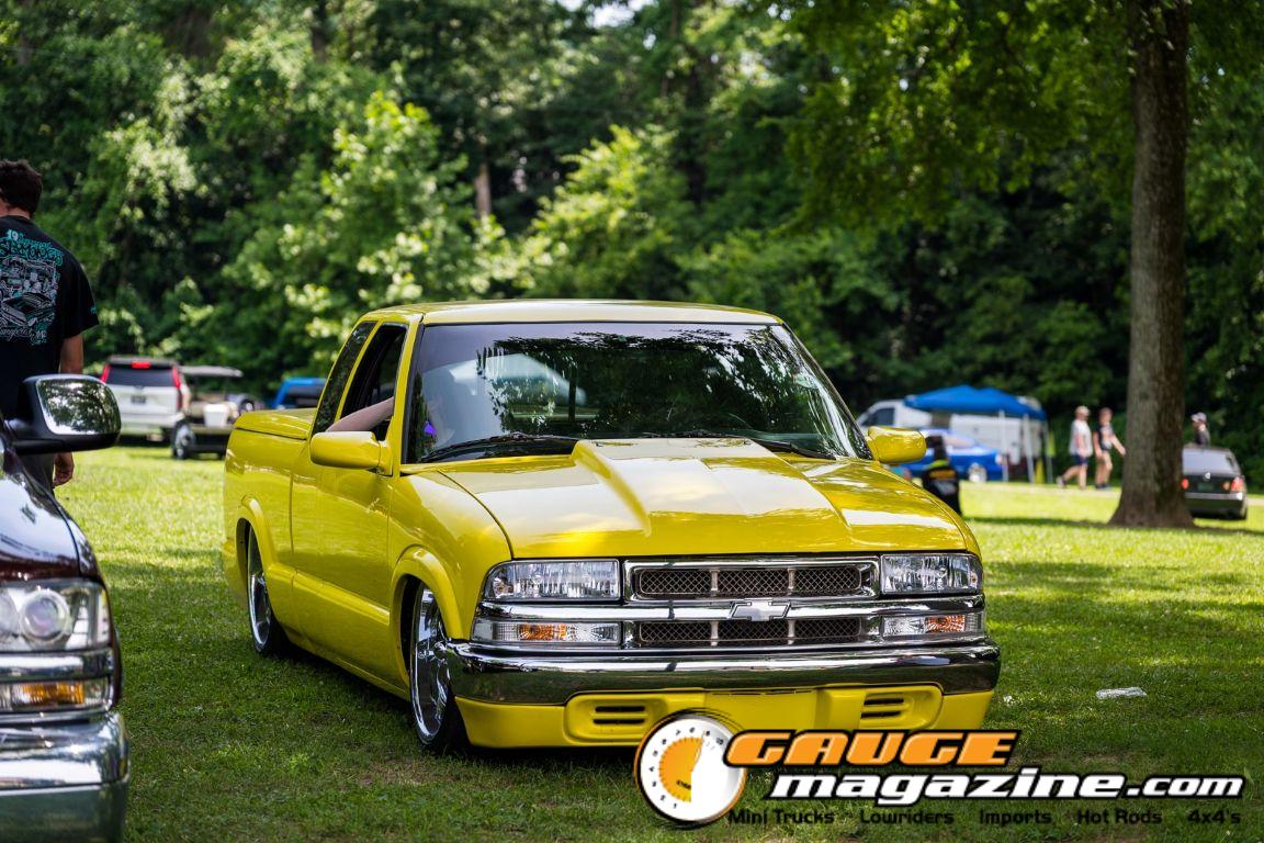 Custom trucks on display during Slamology 2026 Trucks