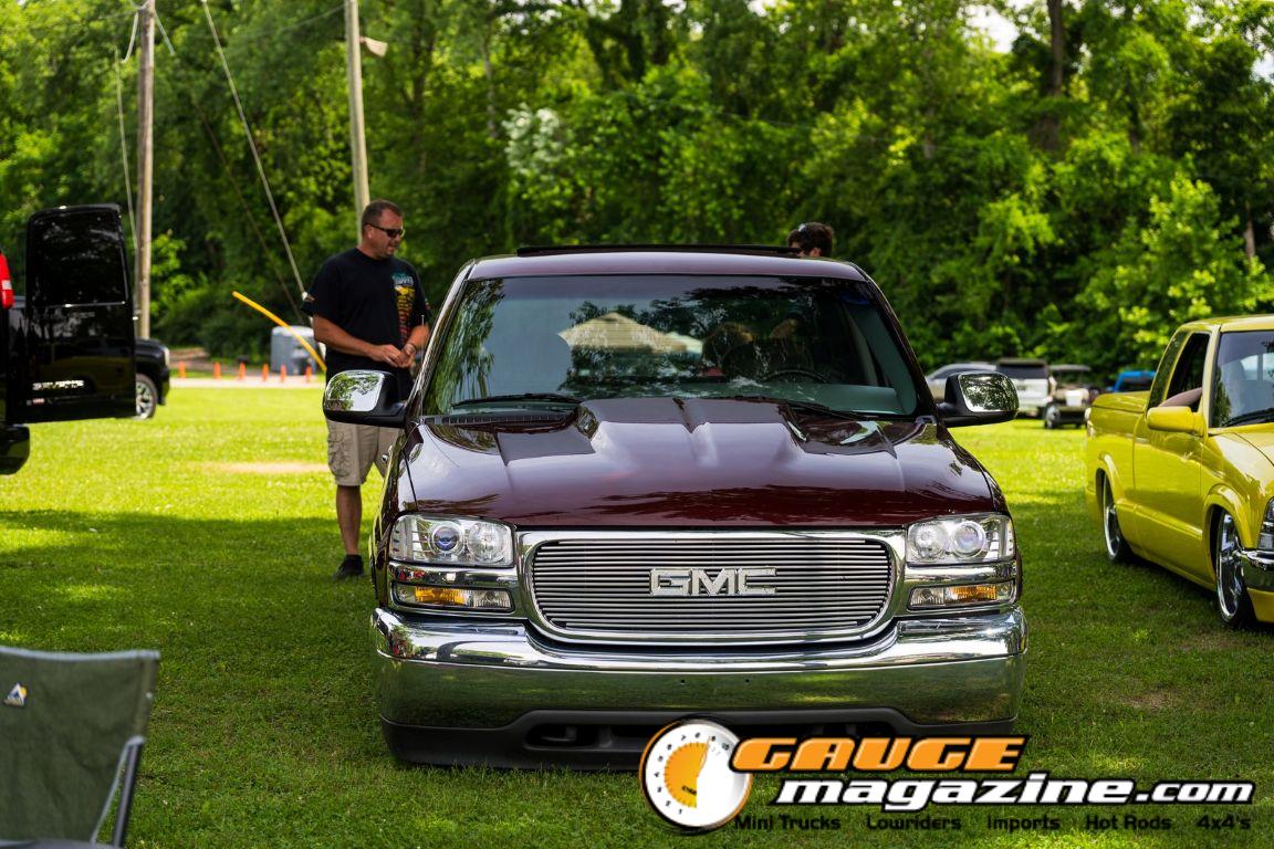 Custom trucks on display during Slamology 2026 Trucks