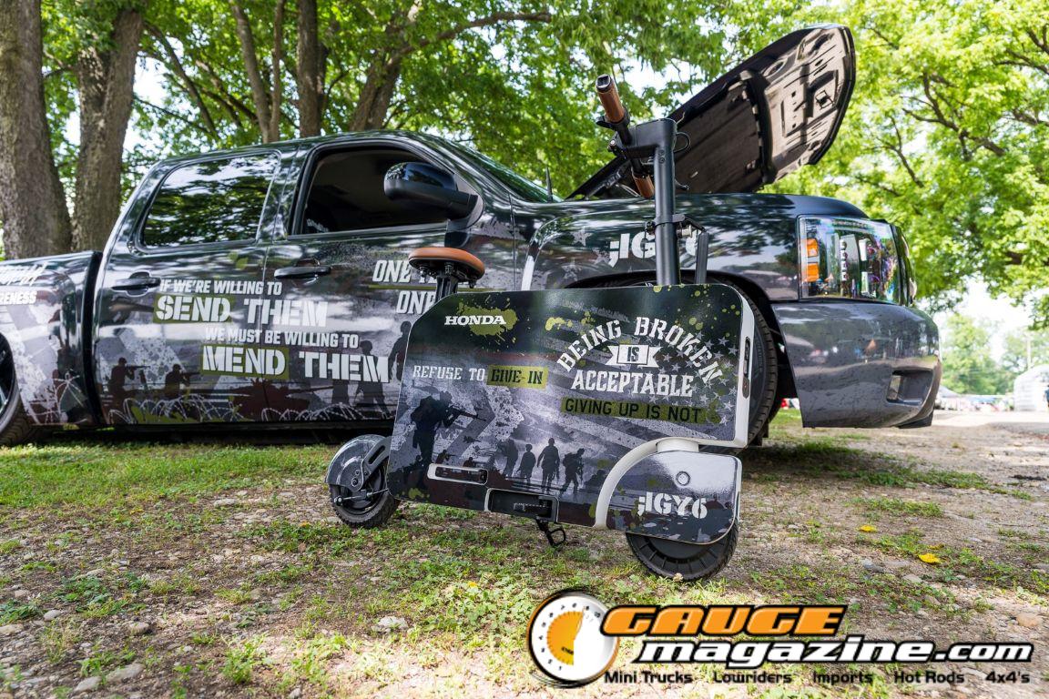 Custom trucks on display during Slamology 2026 Trucks