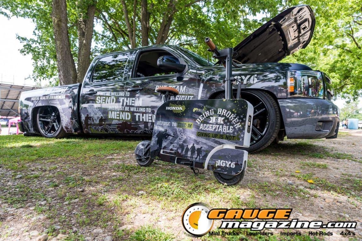 Custom trucks on display during Slamology 2026 Trucks