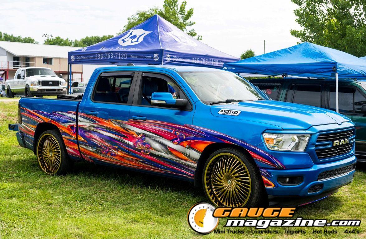 Custom trucks on display during Slamology 2026 Trucks
