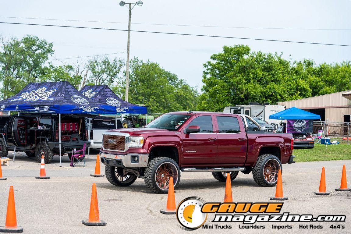 Custom trucks on display during Slamology 2026 Trucks