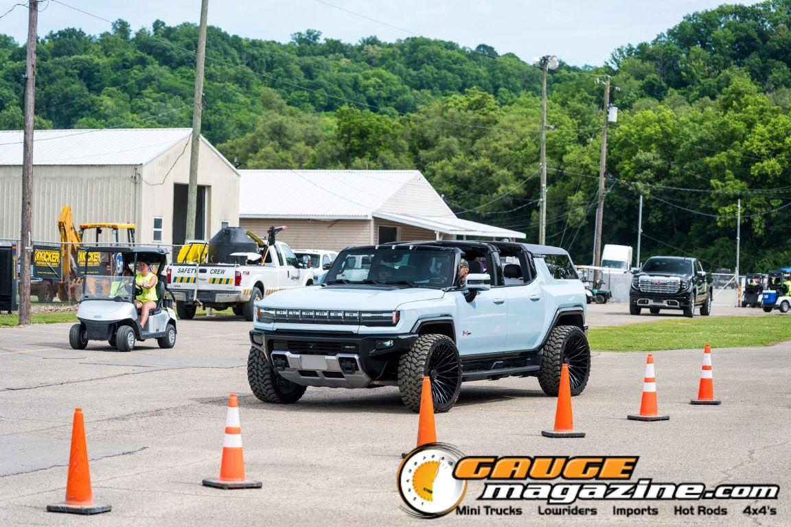 Custom trucks on display during Slamology 2026 Trucks