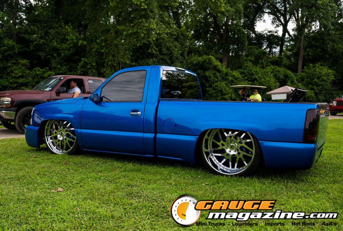 Custom trucks on display during Slamology 2026 Trucks