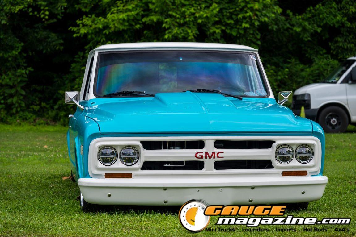 Custom trucks on display during Slamology 2026 Trucks