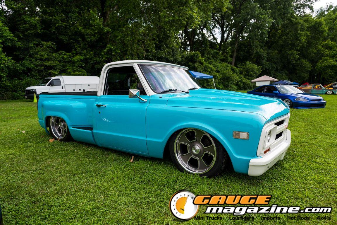 Custom trucks on display during Slamology 2026 Trucks