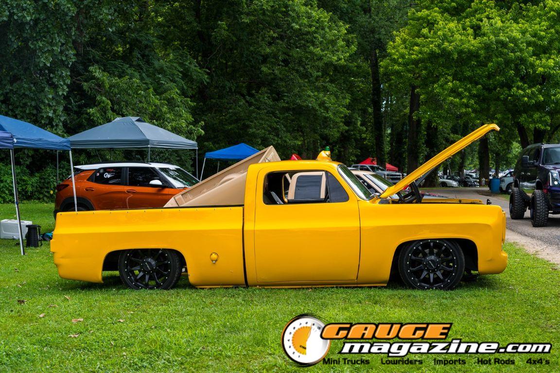 Custom trucks on display during Slamology 2026 Trucks