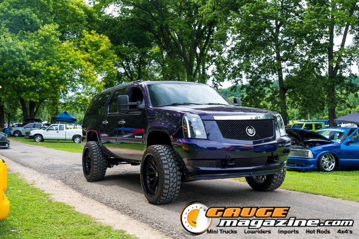 Custom trucks on display during Slamology 2026 Trucks