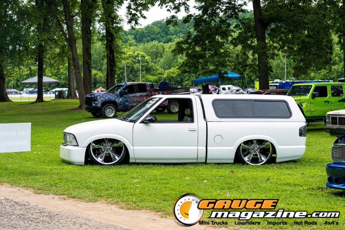 Custom trucks on display during Slamology 2026 Trucks