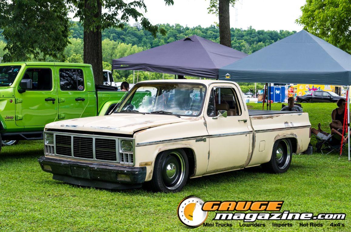 Custom trucks on display during Slamology 2026 Trucks