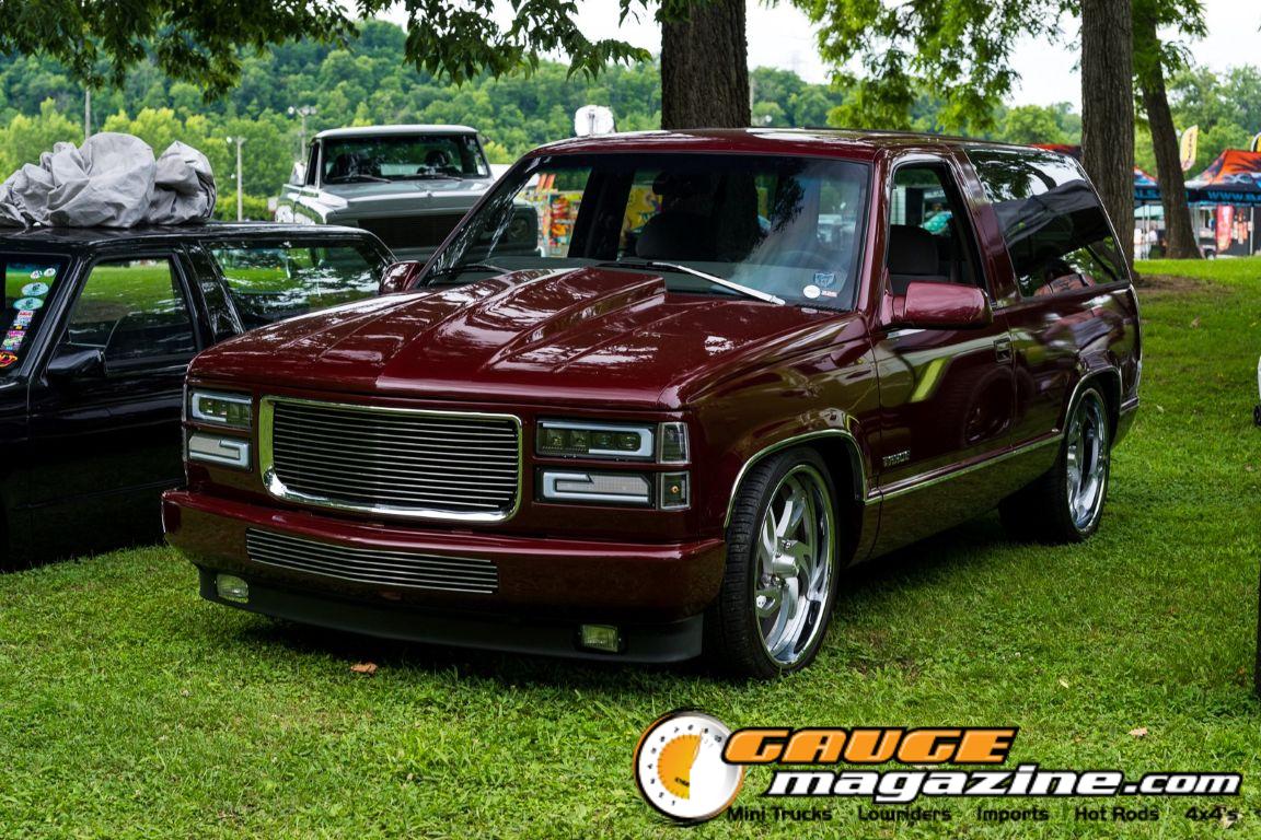 Custom trucks on display during Slamology 2026 Trucks