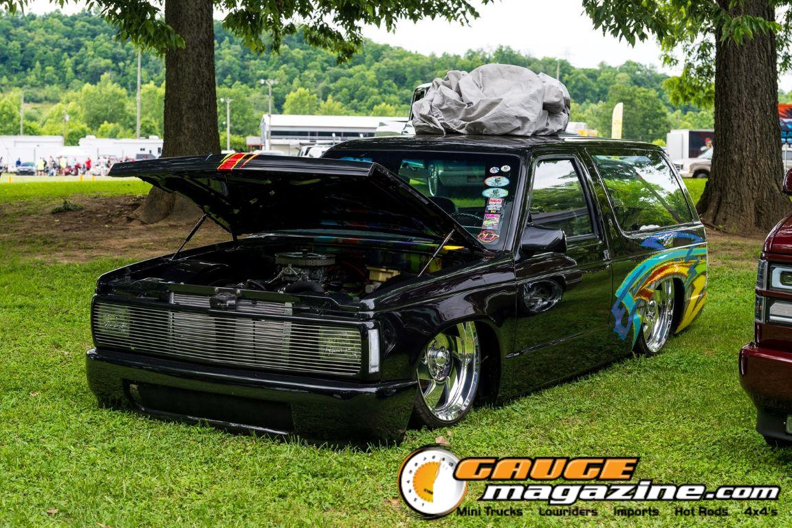 Custom trucks on display during Slamology 2026 Trucks
