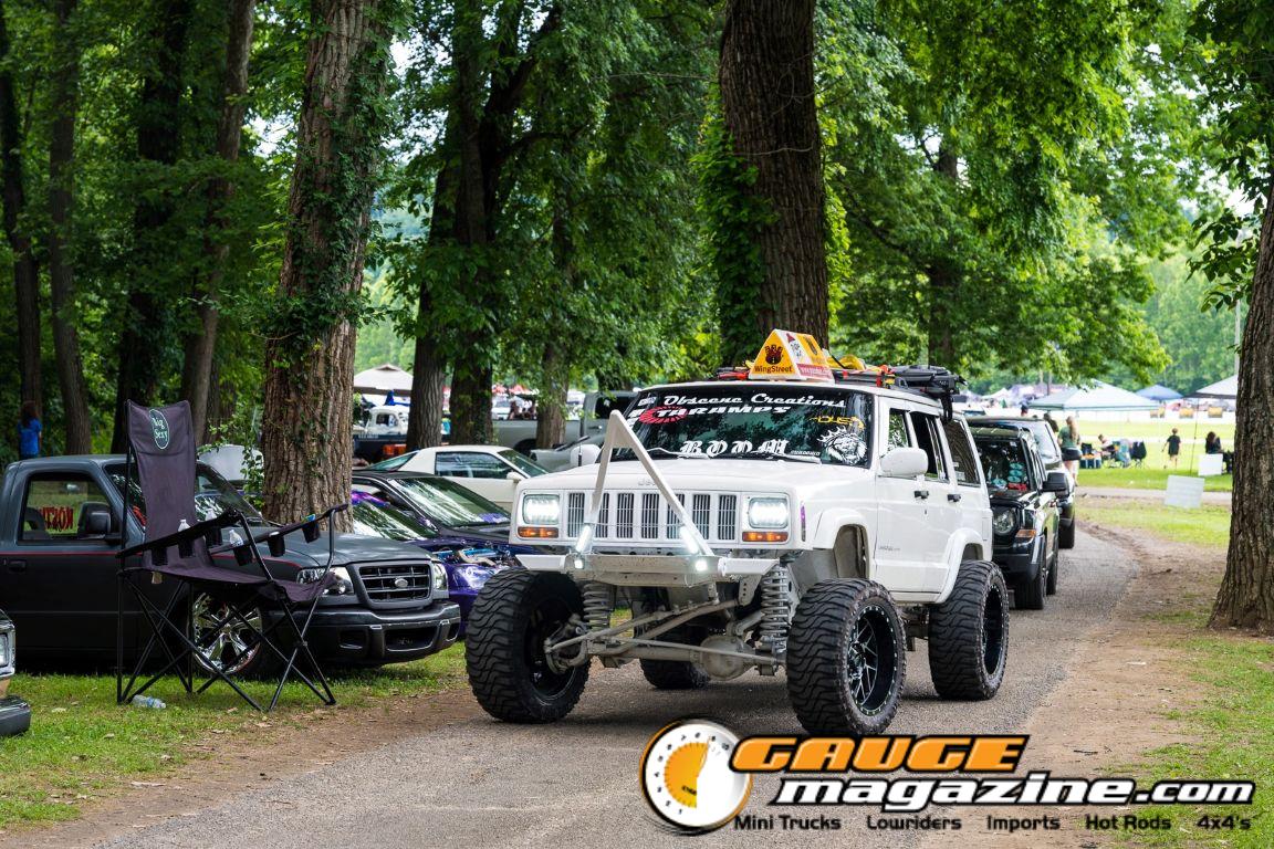 Custom trucks on display during Slamology 2026 Trucks