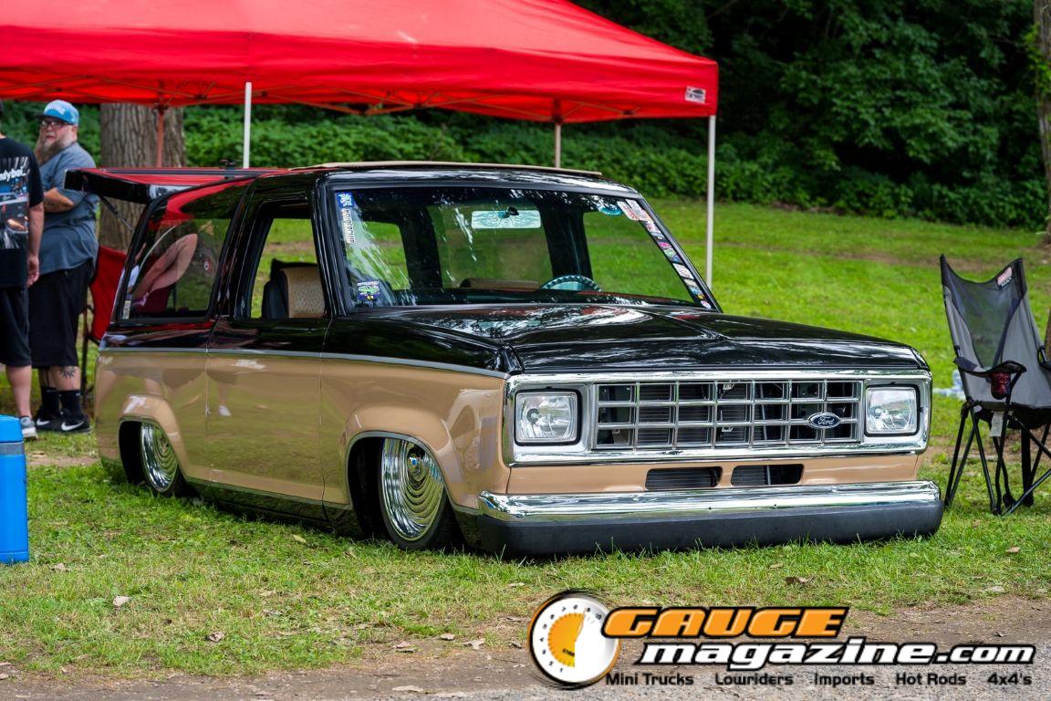 Custom trucks on display during Slamology 2026 Trucks