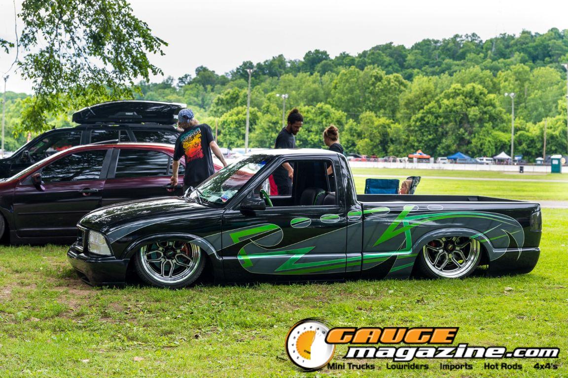 Custom trucks on display during Slamology 2026 Trucks