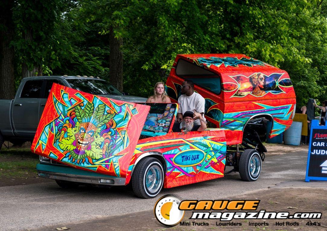Custom trucks on display during Slamology 2026 Trucks