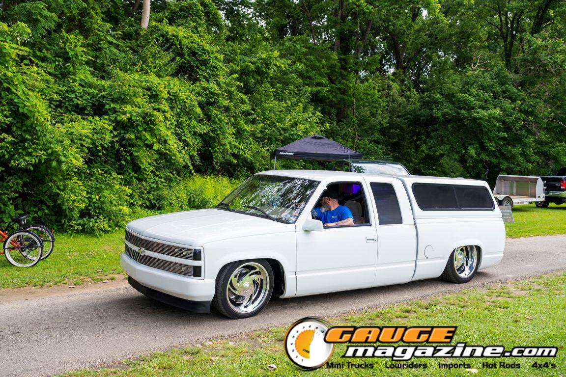 Custom trucks on display during Slamology 2026 Trucks
